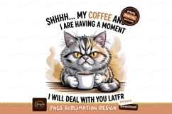 Grumpy cat holding coffee cup steam Product Image 1