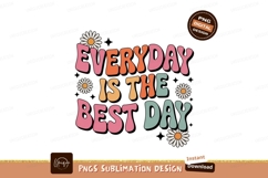 Everyday is the best day retro text flowers daisy Product Image 1