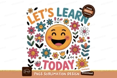 Happy emoji surrounded by colorful flowers learning Product Image 1