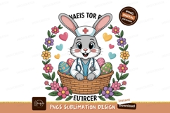 Easter bunny nurse with decorated eggs doctor Product Image 1