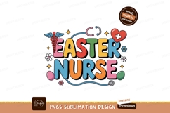 Easter nurse colorful medical symbols caduceus stethoscope Product Image 1