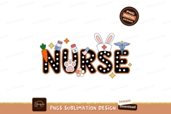 Nurse with bunny ears and medical icons carrot Product Image 1