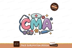 Cute medical letters with stethoscope and syringe nurse Product Image 1