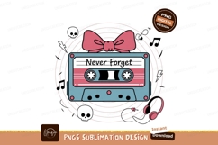Retro cassette tape bow skull lightning image Product Image 1