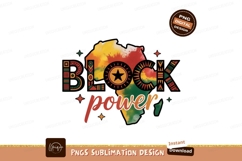 Africa map with block power text black Product Image 1