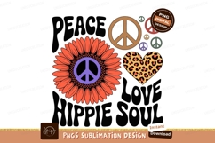 Orange sunflower peace heart leopard print image Product Image 1