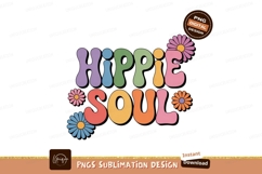 Retro groovy floral lettering colorful Product Image 1