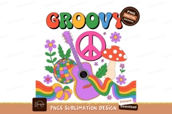 Psychedelic guitar peace mushroom flowers rainbow Product Image 1