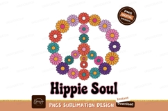 Colorful flowers peace symbol retro Product Image 1