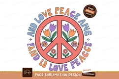 Peace symbol flowers text love Product Image 1