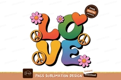 Groovy love peace flowers heart image Product Image 1
