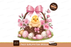 Cute Easter Chick In Basket Design Product Image 1
