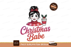 Festive Babe With Drink christmas girl Product Image 1