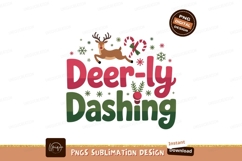 Festive deer candy cane snowflakes christmas Product Image 1