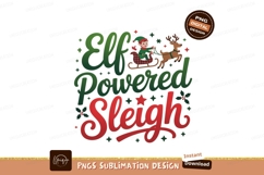 Elf Powered Sleigh Christmas Design reindeer holiday Product Image 1