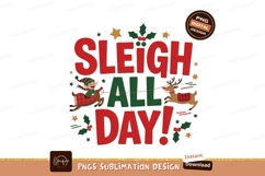 Sleigh all day festive holiday graphic christmas reindeer Product Image 1