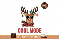 Festive reindeer wearing sunglasses and scarf christmas Product Image 1