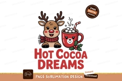 Cute reindeer hot chocolate mug marshmallows Product Image 1