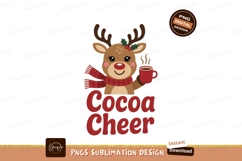 Cute reindeer holding hot chocolate christmas holiday Product Image 1