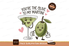 Cute Olive And Martini Valentines Illustration Product Image 1