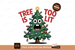 Cartoon Christmas tree with festive lights image Product Image 1