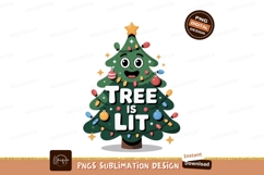 Festive decorated evergreen with cheerful face christmas Product Image 1