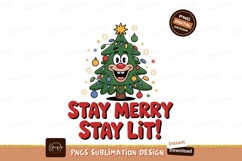 Merry Christmas tree with festive lights ornaments Product Image 1