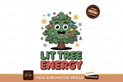 Smiling Christmas tree with lights ornaments festive Product Image 1