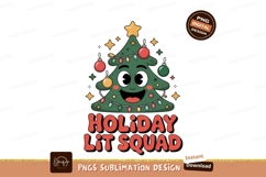 Cheerful cartoon christmas tree with ornaments holiday Product Image 1