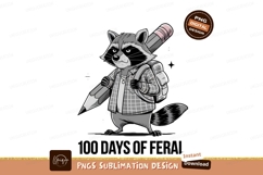 Cartoon Raccoon With Pencil Sublimation Png Product Image 1