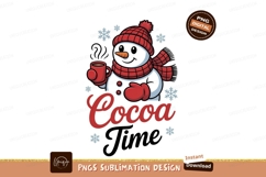 Snowman holding cocoa mug winter Product Image 1
