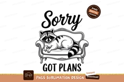 Funny Raccoon Relaxing On Sofa Vector Product Image 1