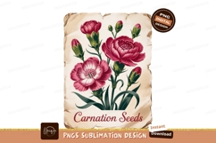 Pink carnations floral illustration botanical Product Image 1