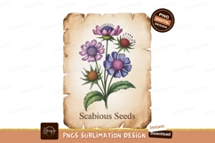 Purple blue pink flowers on parchment green Product Image 1