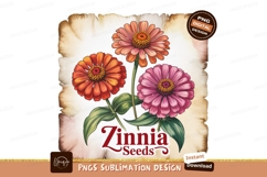 Zinnia flowers botanical illustration floral Product Image 1