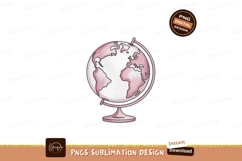 Pink globe illustration world Product Image 1