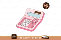 Pink calculator with buttons numbers math Product Image 1