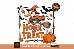 Duck witch flying broom pumpkin halloween Product Image 1
