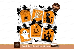 Orange Halloween Icons Black Bows spider ghost Product Image 1