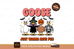 Cartoon geese dressed for Halloween costumes pumpkin Product Image 1