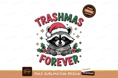 Raccoon wearing Santa hat with Christmas lights image Product Image 1