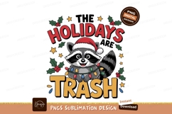 Raccoon wearing Santa hat with holiday lights christmas Product Image 1