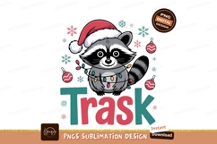 Raccoon wearing Santa hat with Christmas lights image Product Image 1