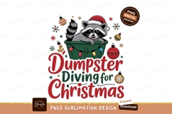 Raccoon wearing santa hat in dumpster with christmas lights Product Image 1