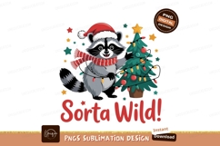Raccoon festive tree lights christmas scarf Product Image 1