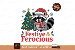 Raccoon christmas tree scarf hat image Product Image 1