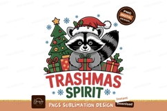Festive raccoon with gifts and christmas tree image Product Image 1