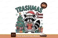 Raccoon wearing santa hat holding gift box christmas Product Image 1