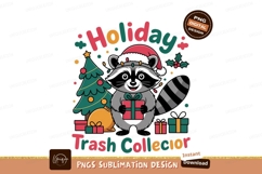 Raccoon holding gift festive celebration christmas Product Image 1