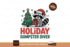 Raccoon festive gift holding christmas tree image Product Image 1